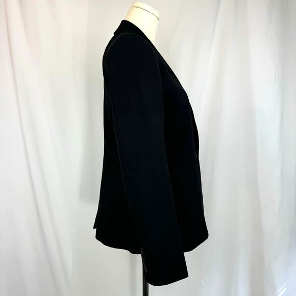 J Crew Italian Wool Blazer Jacket Black Bi Stretch Single Breasted Womens Size 2 - Picture 3 of 16